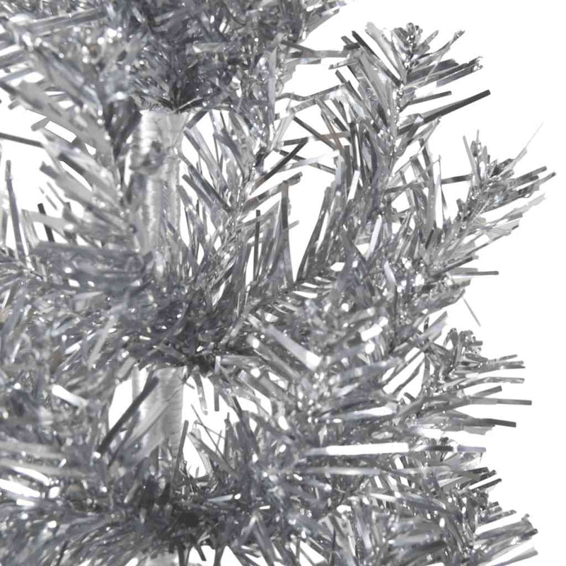 Slim Artificial Half Christmas Tree with Stand Silver 240 cm Payday Deals
