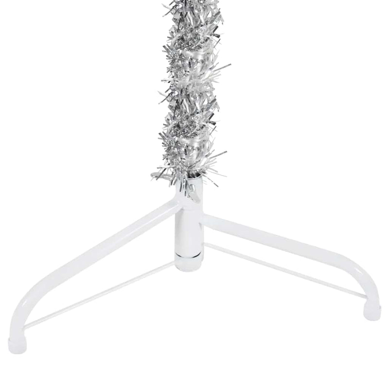 Slim Artificial Half Christmas Tree with Stand Silver 240 cm Payday Deals