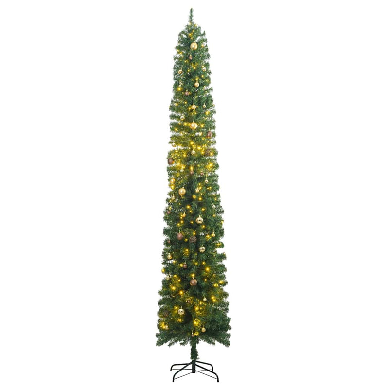 Slim Christmas Tree 300 LEDs & Ball Set 270 cm Payday Deals