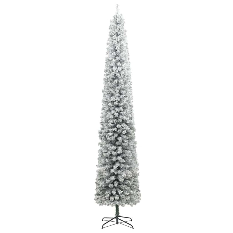 Slim Christmas Tree 300 LEDs & Ball Set & Flocked Snow 300 cm Payday Deals