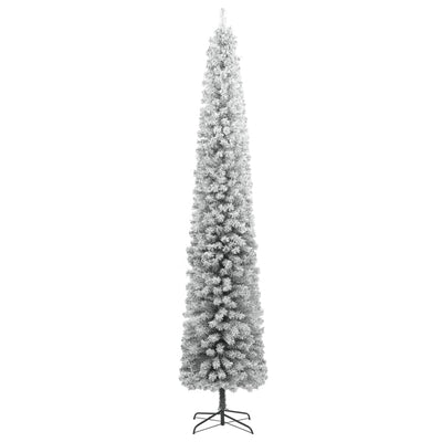 Slim Christmas Tree with Stand and Flocked Snow 300 cm PVC Payday Deals