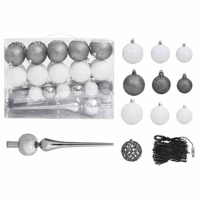 Slim Pre-lit Christmas Tree with Ball Set Green 180 cm Payday Deals