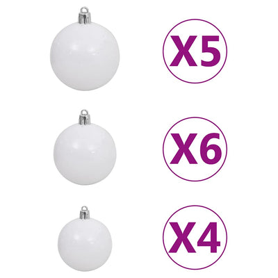 Slim Pre-lit Christmas Tree with Ball Set Green 180 cm Payday Deals