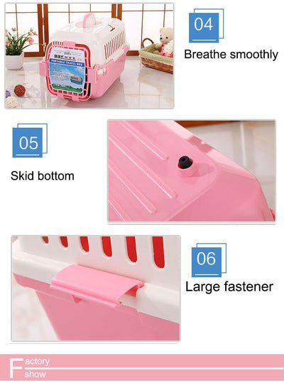 Small Dog Cat Crate Pet Carrier Rabbit Guinea Pig Cage With Tray-Pink Payday Deals