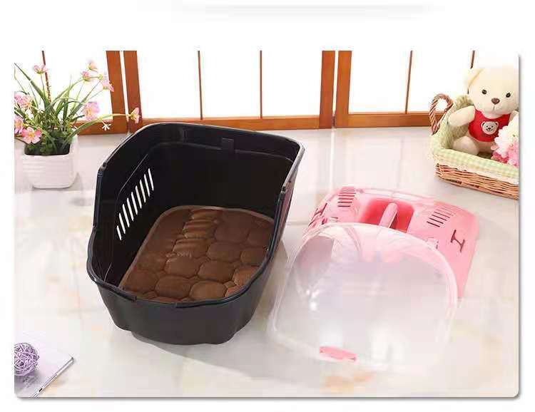Small Portable Travel Dog Cat Crate Pet Carrier Cage Comfort With Mat-Pink Payday Deals