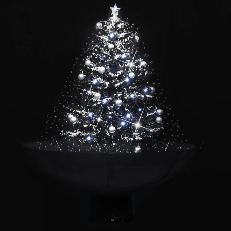 Snowing Christmas Tree with Umbrella Base Black 75 cm PVC Payday Deals