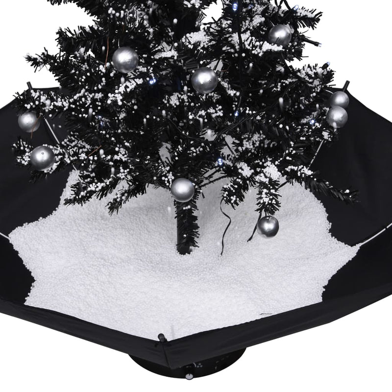 Snowing Christmas Tree with Umbrella Base Black 75 cm PVC Payday Deals