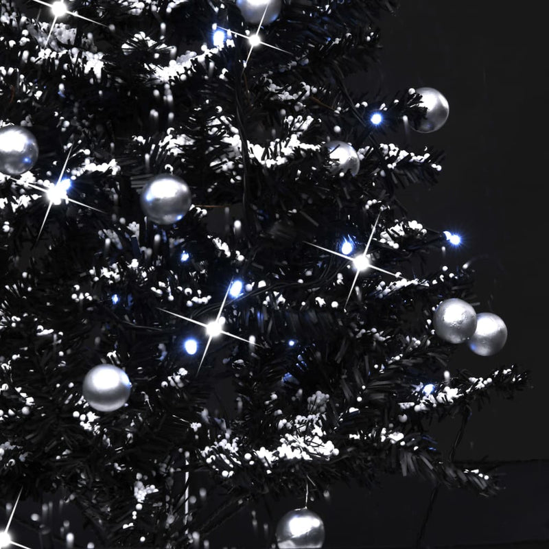 Snowing Christmas Tree with Umbrella Base Black 75 cm PVC Payday Deals