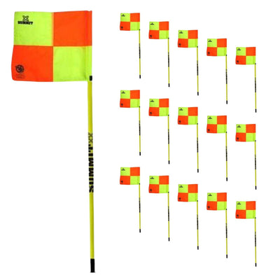 Soccer Corner Flag 150cm x 2.5cm FFA Approved Football  - Pack of 16 w Removable Spike