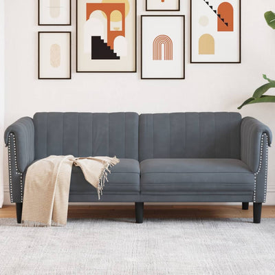 Sofa 2-Seater Dark Grey Velvet