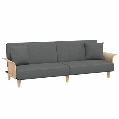 Sofa Bed with Armrests Dark Grey Fabric Payday Deals