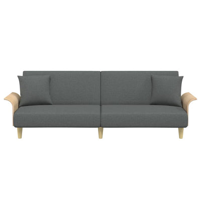 Sofa Bed with Armrests Dark Grey Fabric Payday Deals