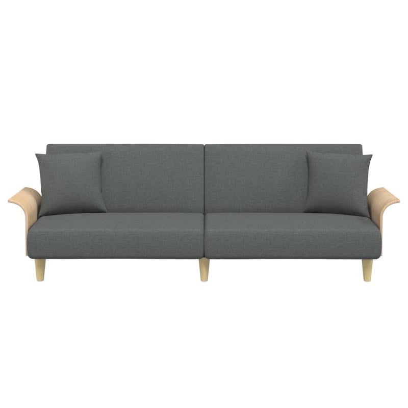 Sofa Bed with Armrests Dark Grey Fabric Payday Deals