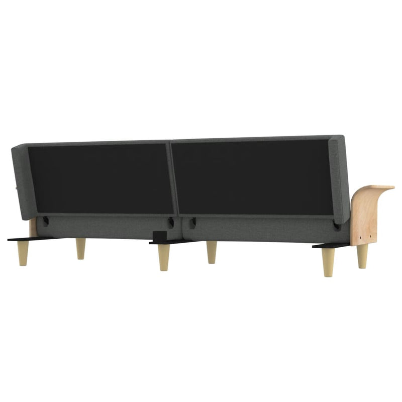 Sofa Bed with Armrests Dark Grey Fabric Payday Deals