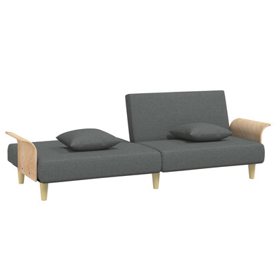 Sofa Bed with Armrests Dark Grey Fabric Payday Deals