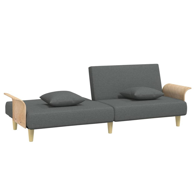 Sofa Bed with Armrests Dark Grey Fabric Payday Deals