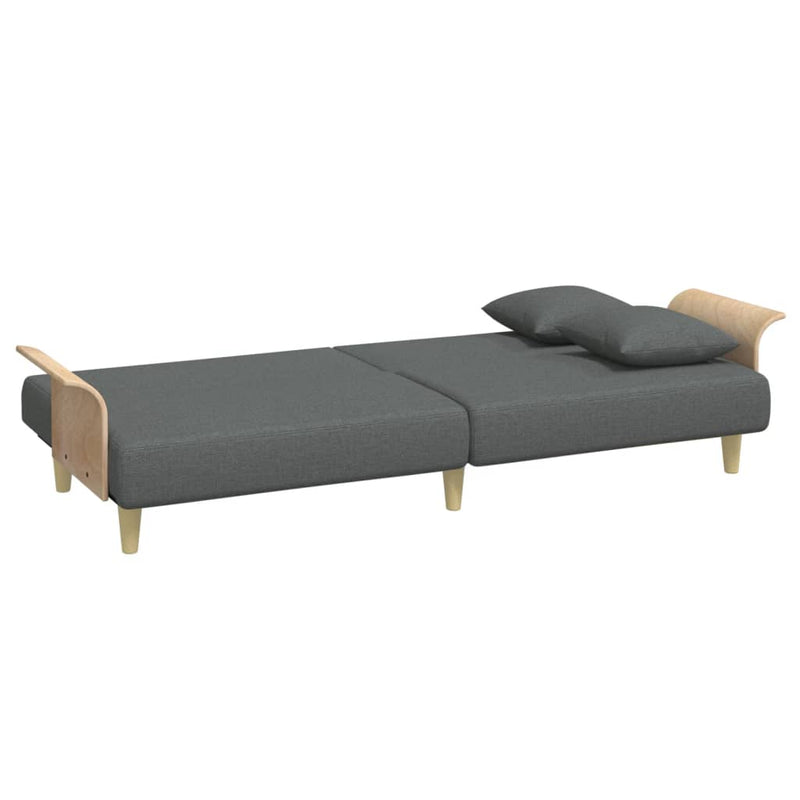 Sofa Bed with Armrests Dark Grey Fabric Payday Deals