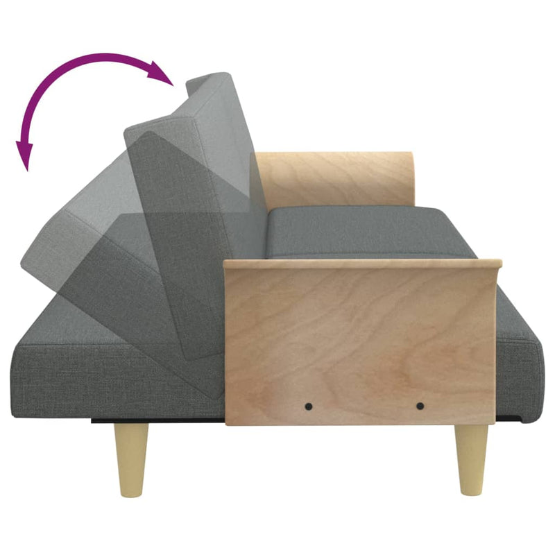 Sofa Bed with Armrests Dark Grey Fabric Payday Deals