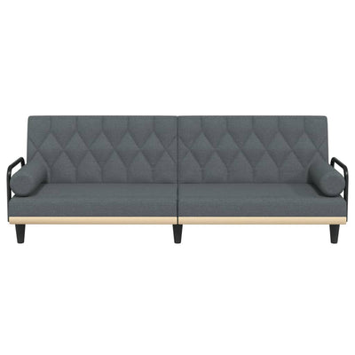 Sofa Bed with Armrests Dark Grey Fabric Payday Deals