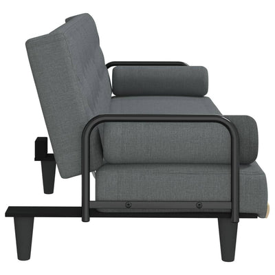 Sofa Bed with Armrests Dark Grey Fabric Payday Deals