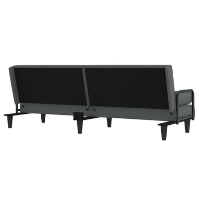 Sofa Bed with Armrests Dark Grey Fabric Payday Deals