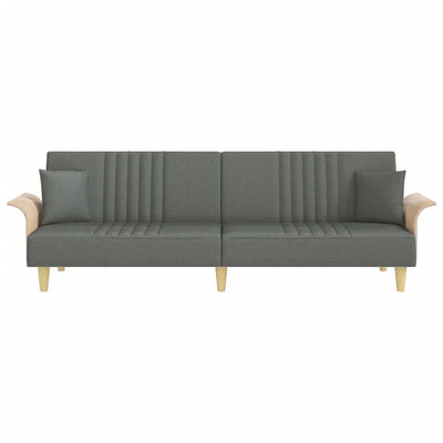 Sofa Bed with Armrests Dark Grey Fabric Payday Deals