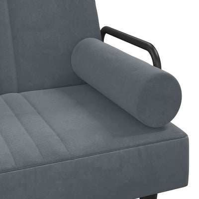 Sofa Bed with Armrests Dark Grey Velvet Payday Deals