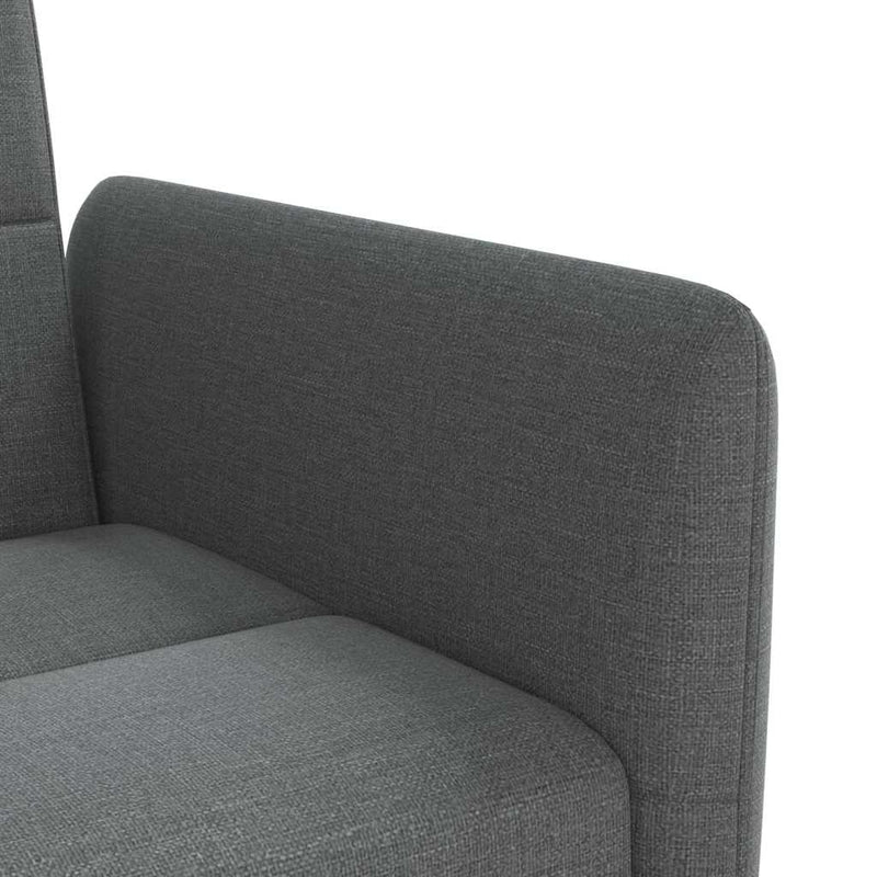 Sofa Bed with Cup Holders Dark Grey Fabric Payday Deals