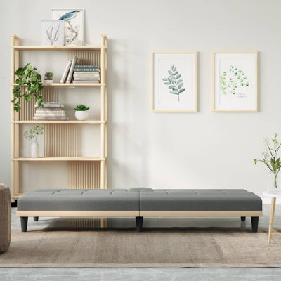 Sofa Bed with Cup Holders Dark Grey Fabric Payday Deals