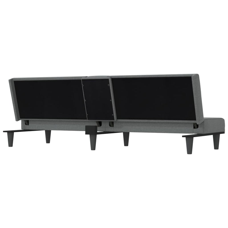 Sofa Bed with Cup Holders Dark Grey Fabric Payday Deals