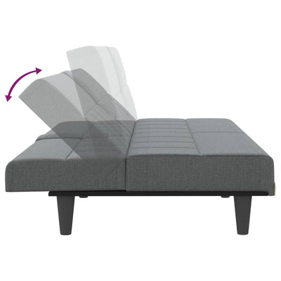 Sofa Bed with Cup Holders Dark Grey Fabric Payday Deals
