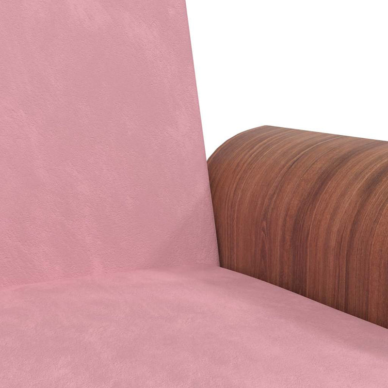 Sofa Bed with Cup Holders Pink Velvet Payday Deals