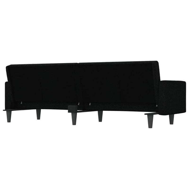 Sofa Bed with Cushions Black Fabric Payday Deals