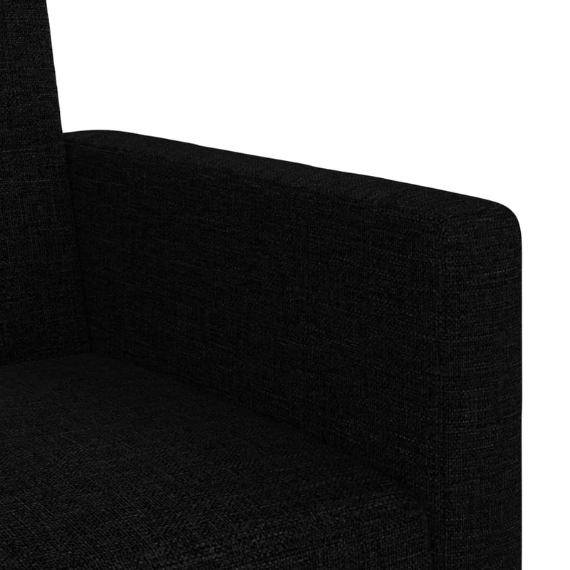 Sofa Bed with Cushions Black Fabric Payday Deals