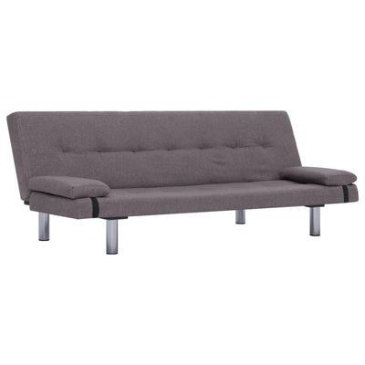 Sofa Bed with Two Pillows Taupe Polyester Payday Deals