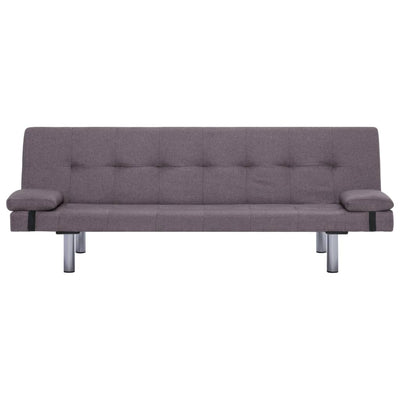 Sofa Bed with Two Pillows Taupe Polyester Payday Deals