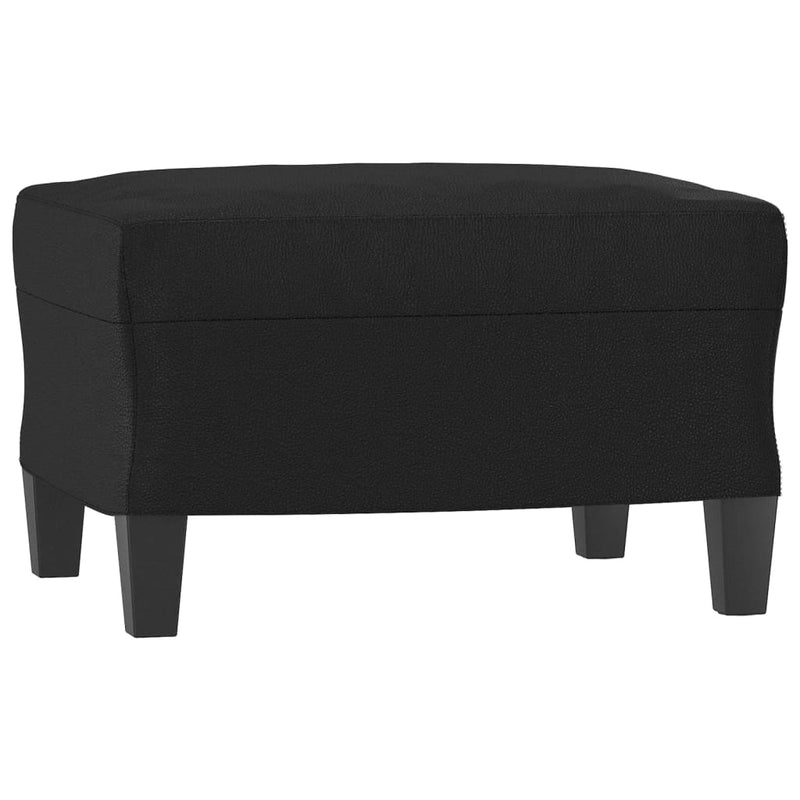 Sofa Chair with Footstool Black 60 cm Faux Leather Payday Deals