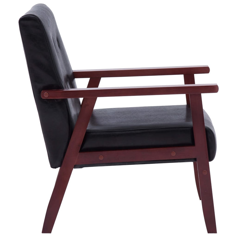Sofa Set 2 Piece Black Faux Leather Payday Deals