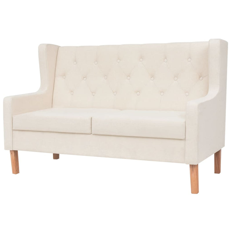 Sofa Set 2 Pieces Fabric Cream White Payday Deals