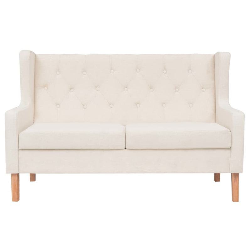 Sofa Set 2 Pieces Fabric Cream White Payday Deals