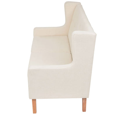 Sofa Set 2 Pieces Fabric Cream White Payday Deals