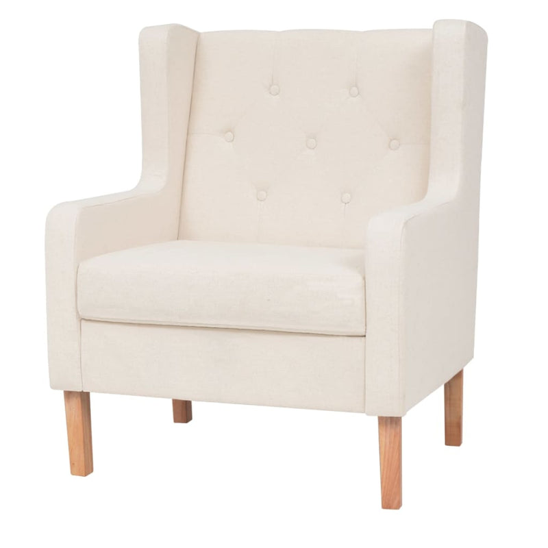 Sofa Set 2 Pieces Fabric Cream White Payday Deals