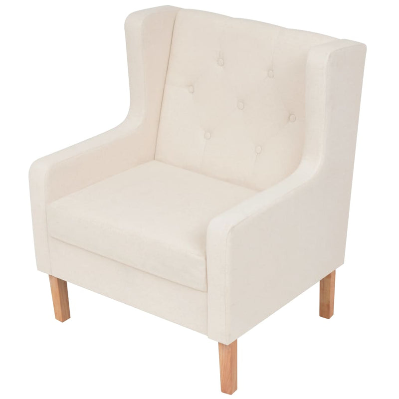 Sofa Set 2 Pieces Fabric Cream White Payday Deals