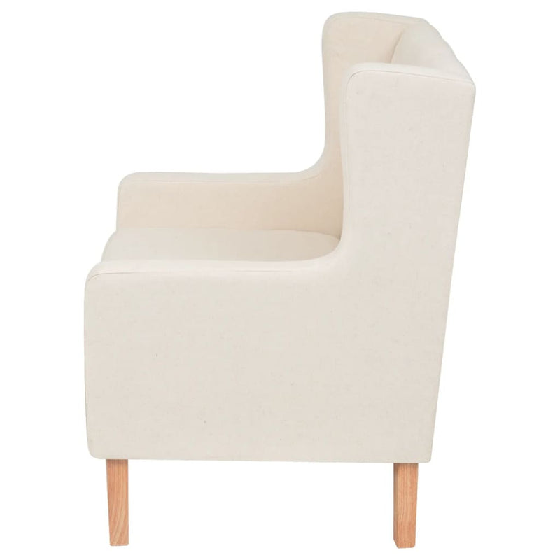 Sofa Set 2 Pieces Fabric Cream White Payday Deals