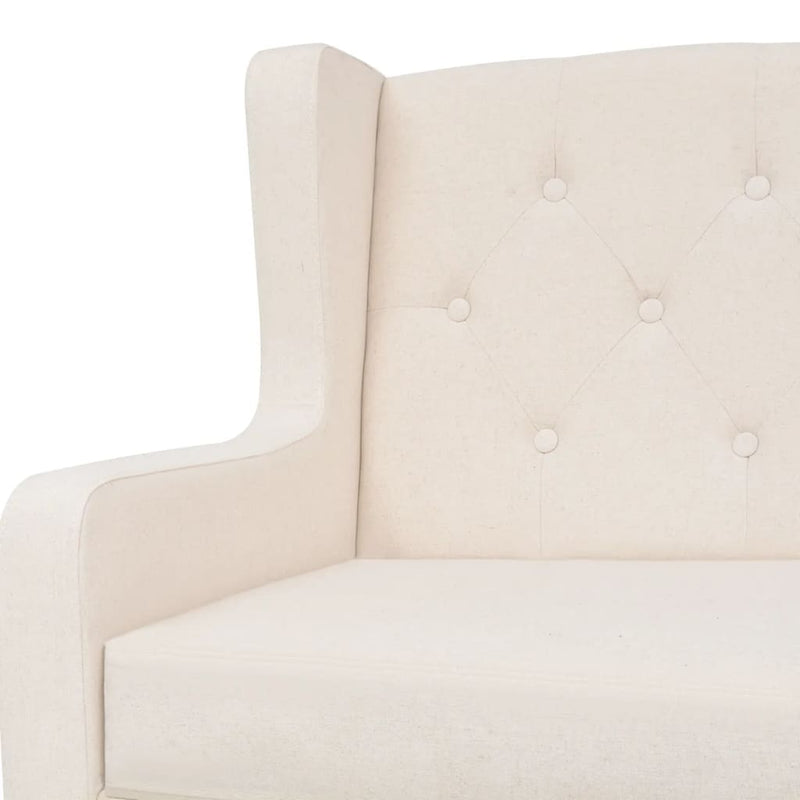 Sofa Set 2 Pieces Fabric Cream White Payday Deals