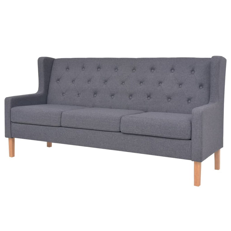 Sofa Set 2 Pieces Fabric Grey Payday Deals