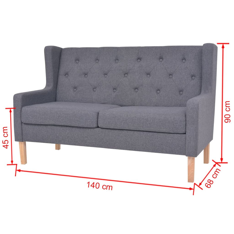 Sofa Set 2 Pieces Fabric Grey Payday Deals