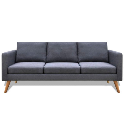 Sofa Set 2-Seater and 3-Seater Fabric Dark Grey Payday Deals