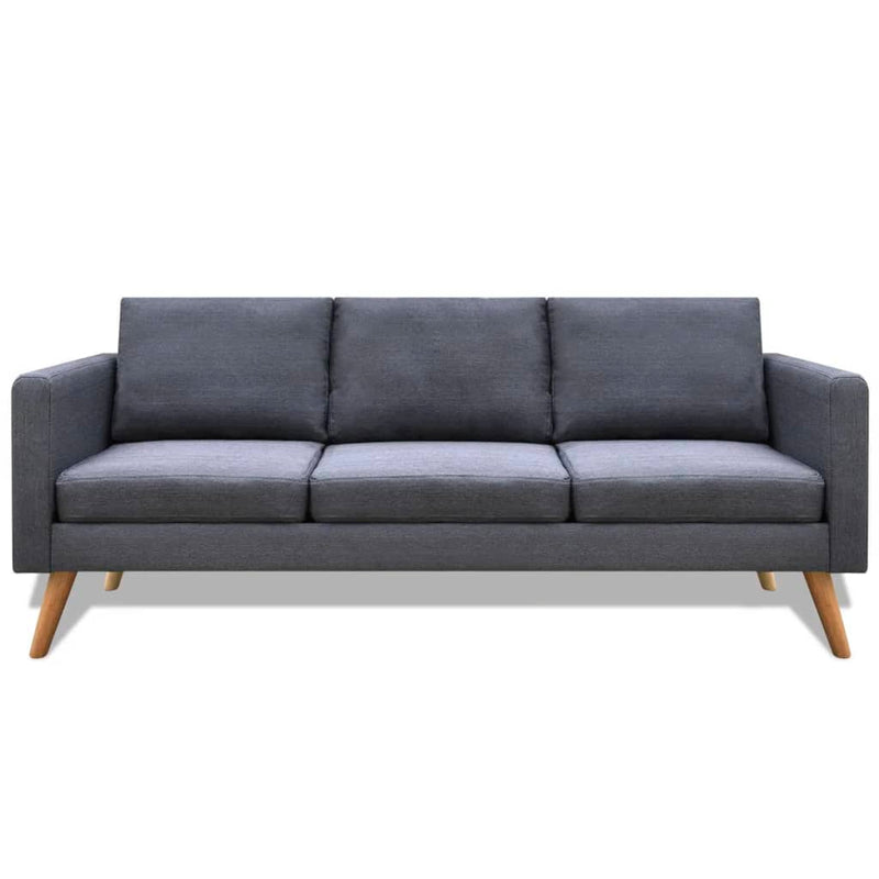 Sofa Set 2-Seater and 3-Seater Fabric Dark Grey Payday Deals