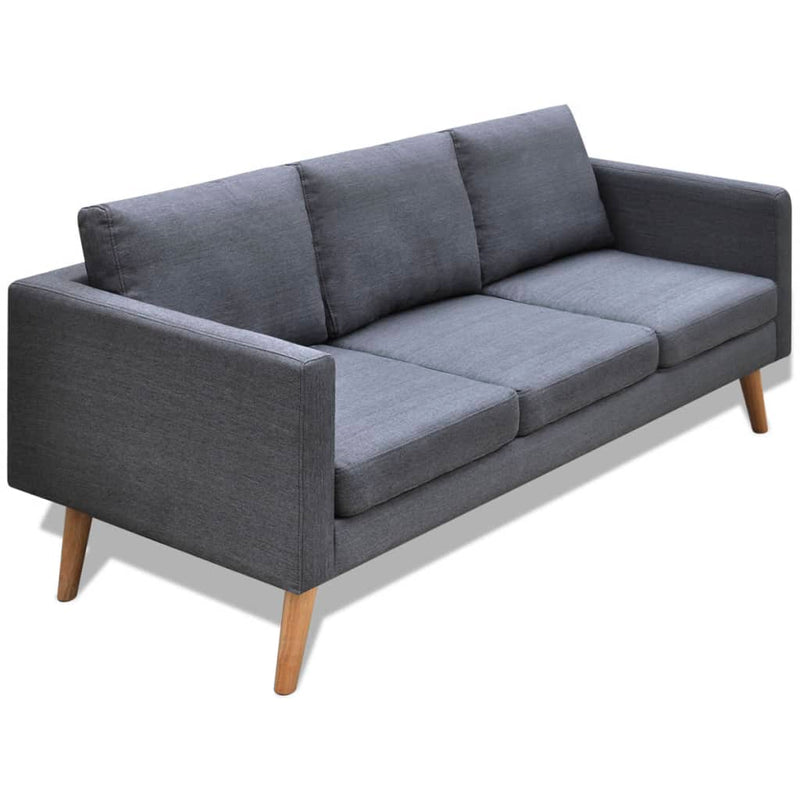 Sofa Set 2-Seater and 3-Seater Fabric Dark Grey Payday Deals